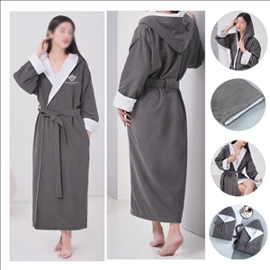 Unisex Plush Lined Microfiber Bath Robe